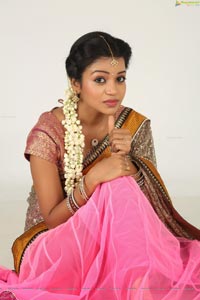 Heroine Bhavya Half Saree