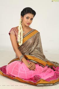 Heroine Bhavya Half Saree