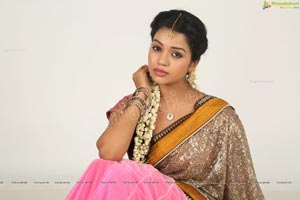 Heroine Bhavya Half Saree