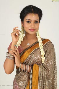 Heroine Bhavya Half Saree