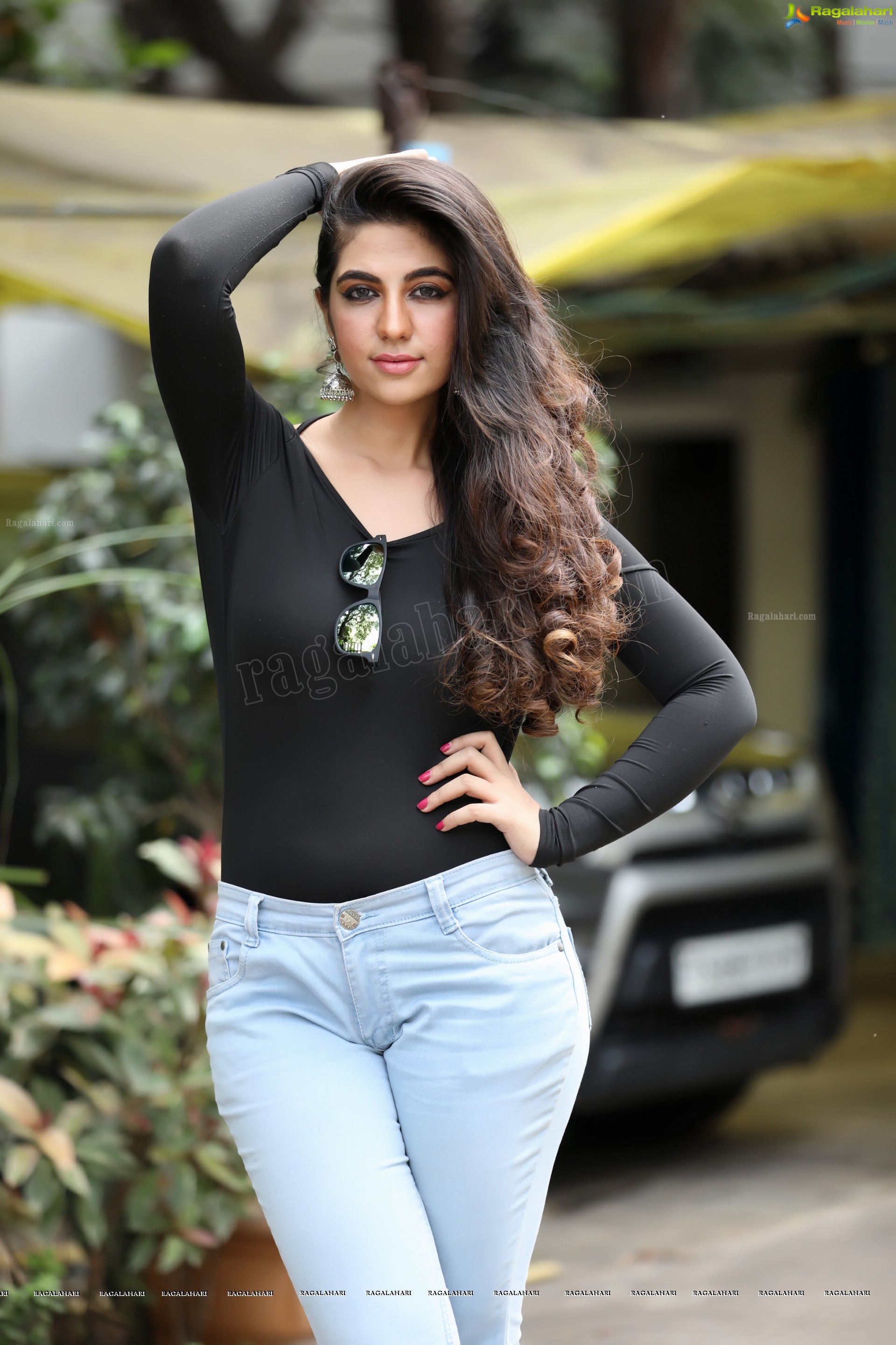 Harshita Panwar in Black Top and Blue Jeans, Exclusive Photo Shoot