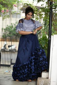 Anchor Indu in Navy Blue Ruffle Lehenga