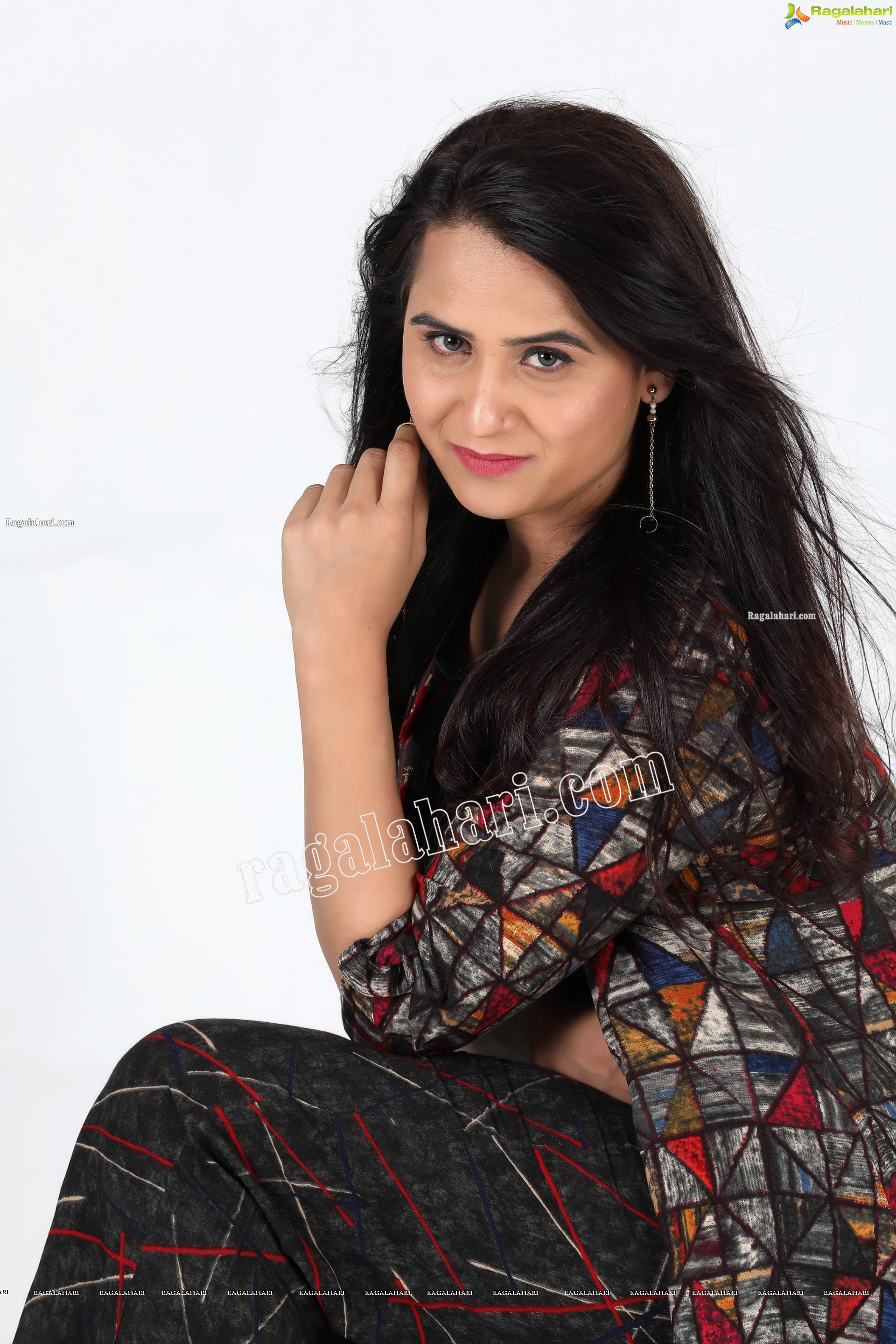 Preyasi Jiggar in Black Printed Crop Top With Palazzo and Long Jacket, Exclusive Photo Shoot