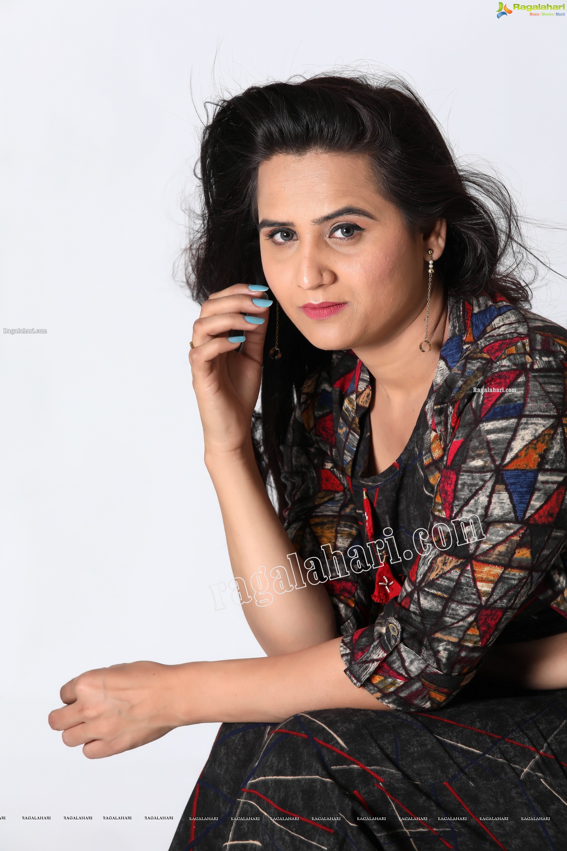 Preyasi Jiggar in Black Printed Crop Top With Palazzo and Long Jacket, Exclusive Photo Shoot