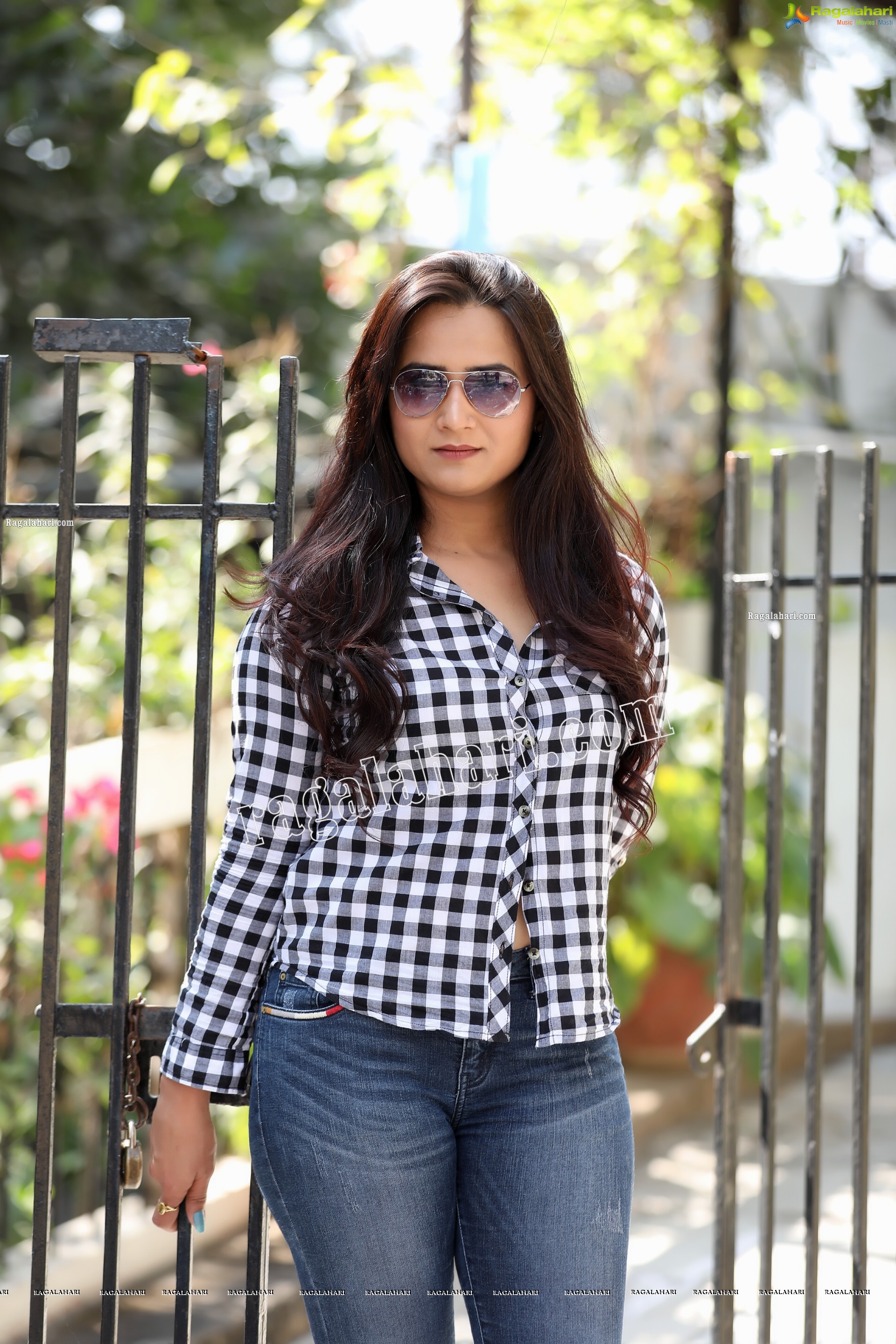 Preyasi Jiggar in Blue Checked Shirt and Jeans, Exclusive Photo Shoot