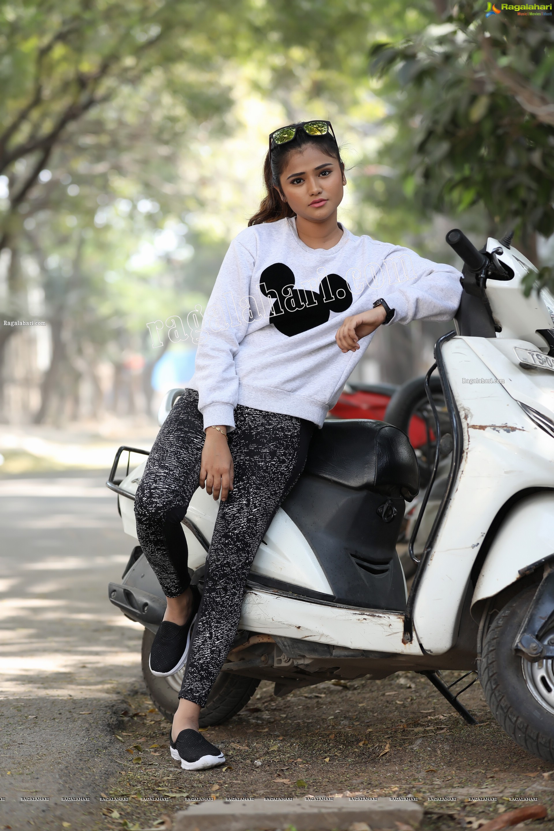 Rishika Nisha in White Full Sleeves T-Shirt Exclusive Photo Shoot