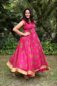 Shaik Faiza in Rani Pink Designer Long Gown