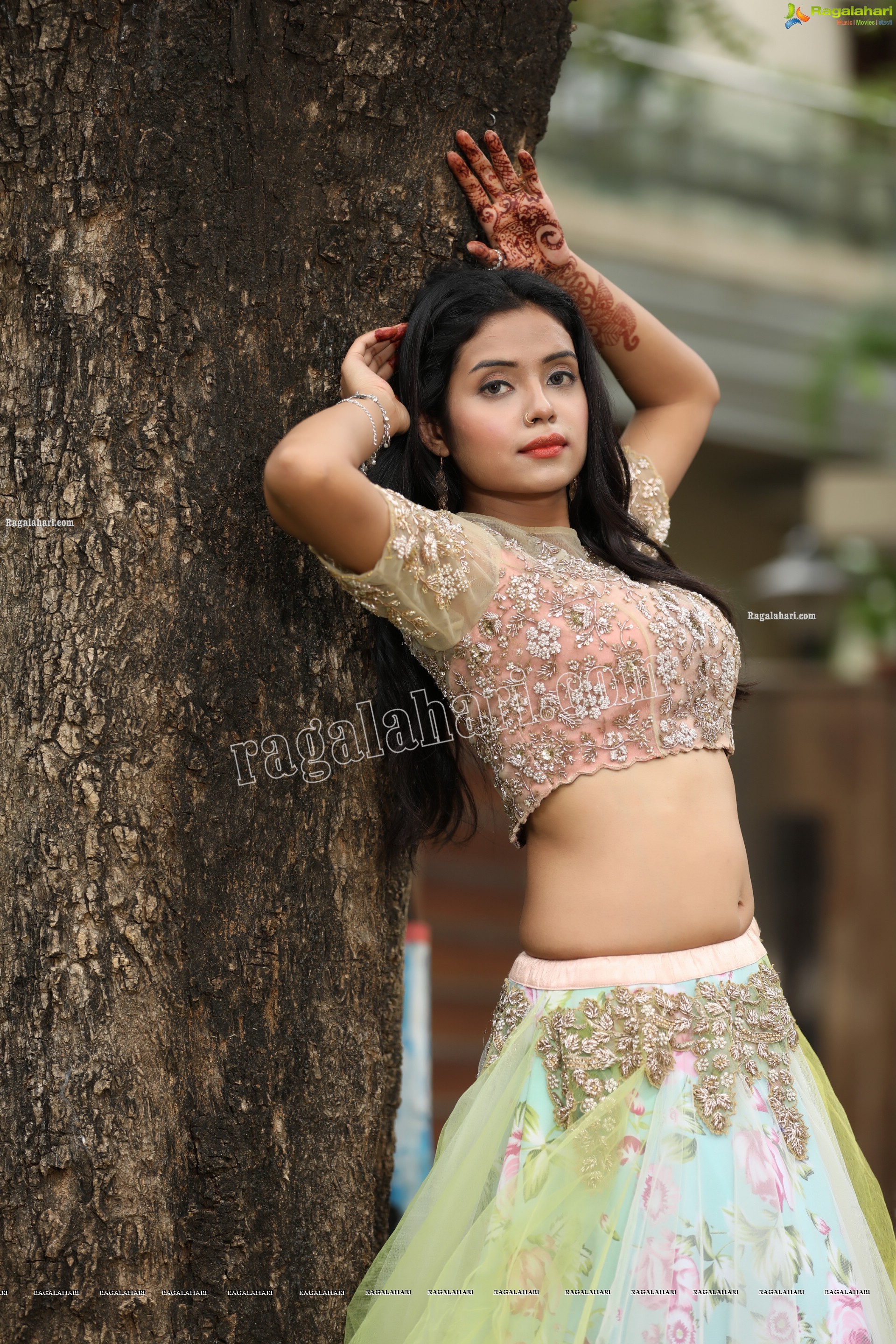 Swati Mandal in Primrose Yellow Embroidered Lehenga Exclusive Photo Shoot