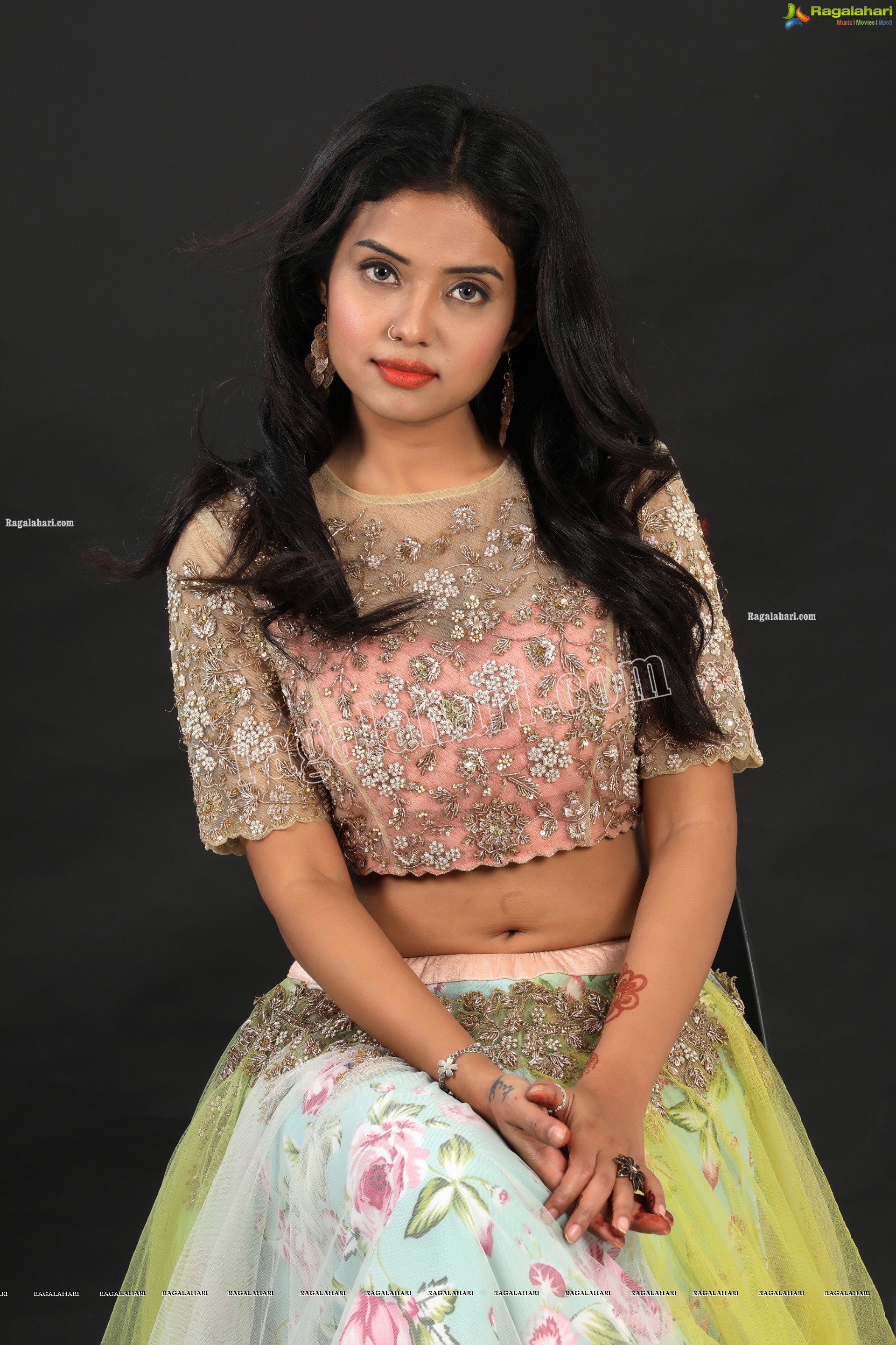 Swati Mandal in Primrose Yellow Embroidered Lehenga Exclusive Photo Shoot