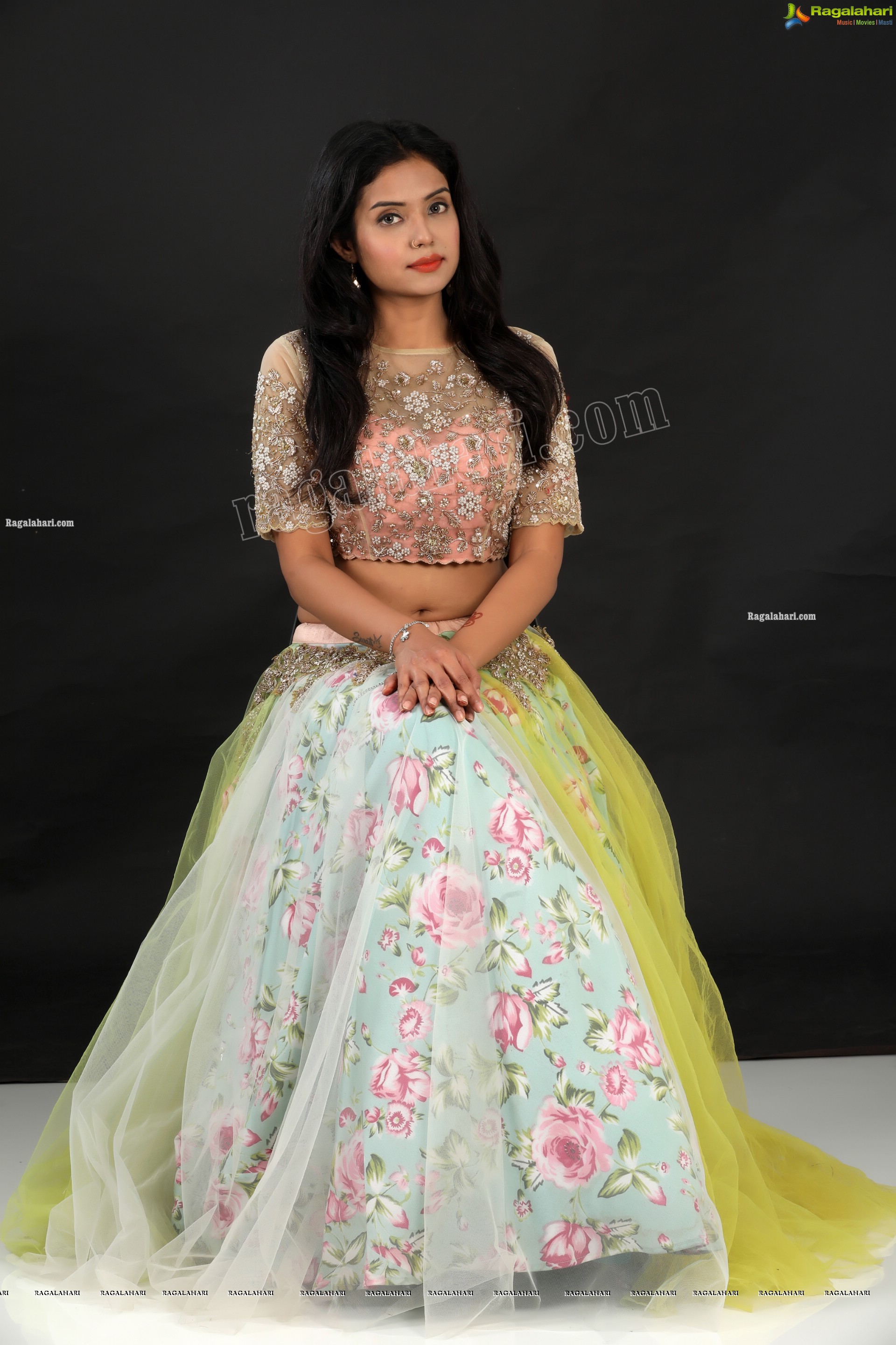 Swati Mandal in Primrose Yellow Embroidered Lehenga Exclusive Photo Shoot