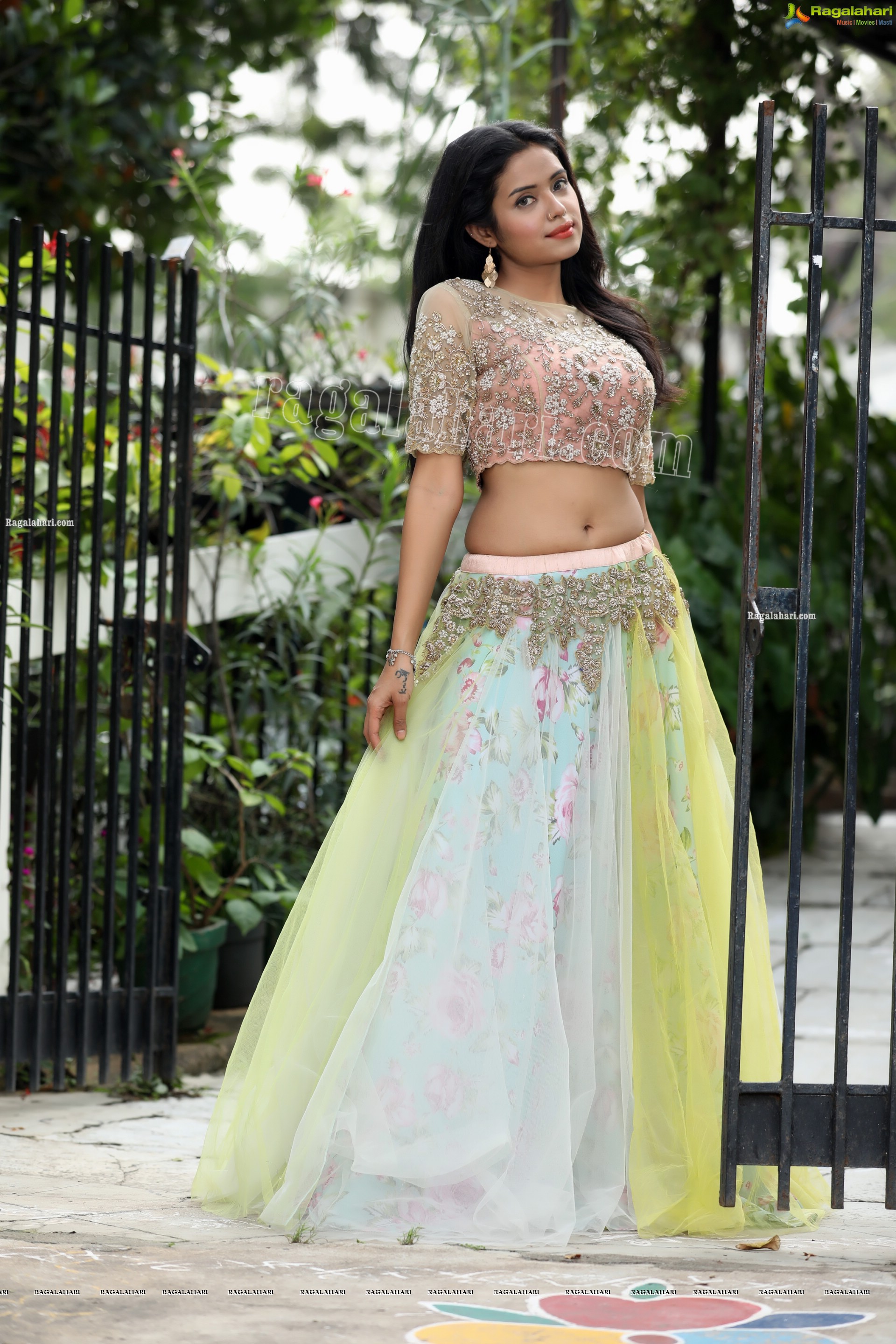 Swati Mandal in Primrose Yellow Embroidered Lehenga Exclusive Photo Shoot