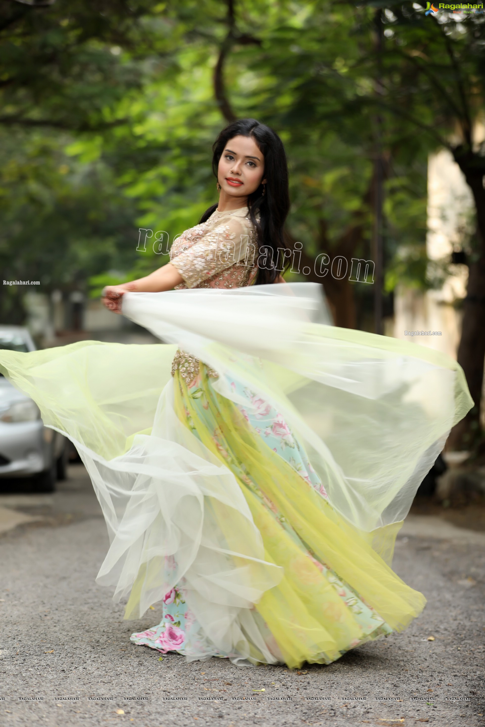 Swati Mandal in Primrose Yellow Embroidered Lehenga Exclusive Photo Shoot