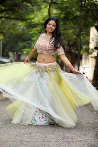 Swati Mandal in Primrose Yellow Embroidered Lehenga