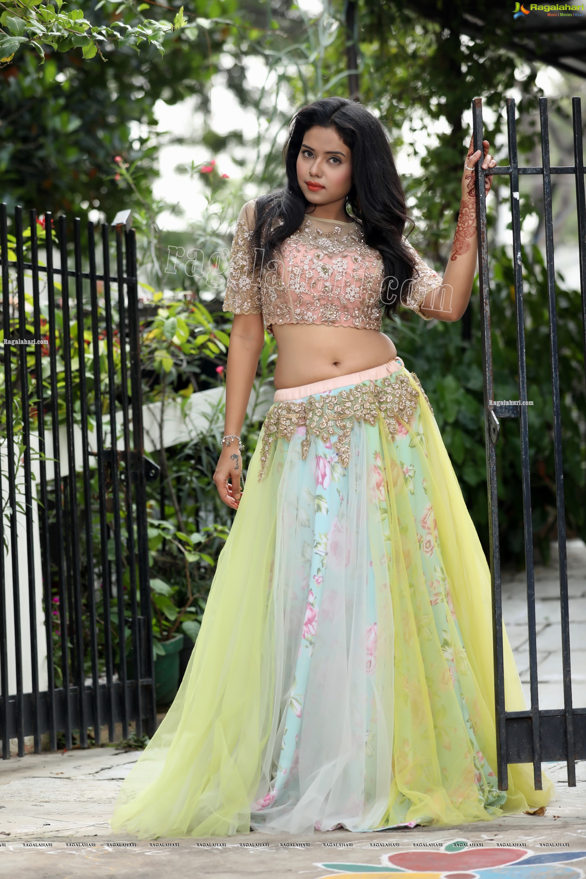 Swati Mandal in Primrose Yellow Embroidered Lehenga Exclusive Photo Shoot