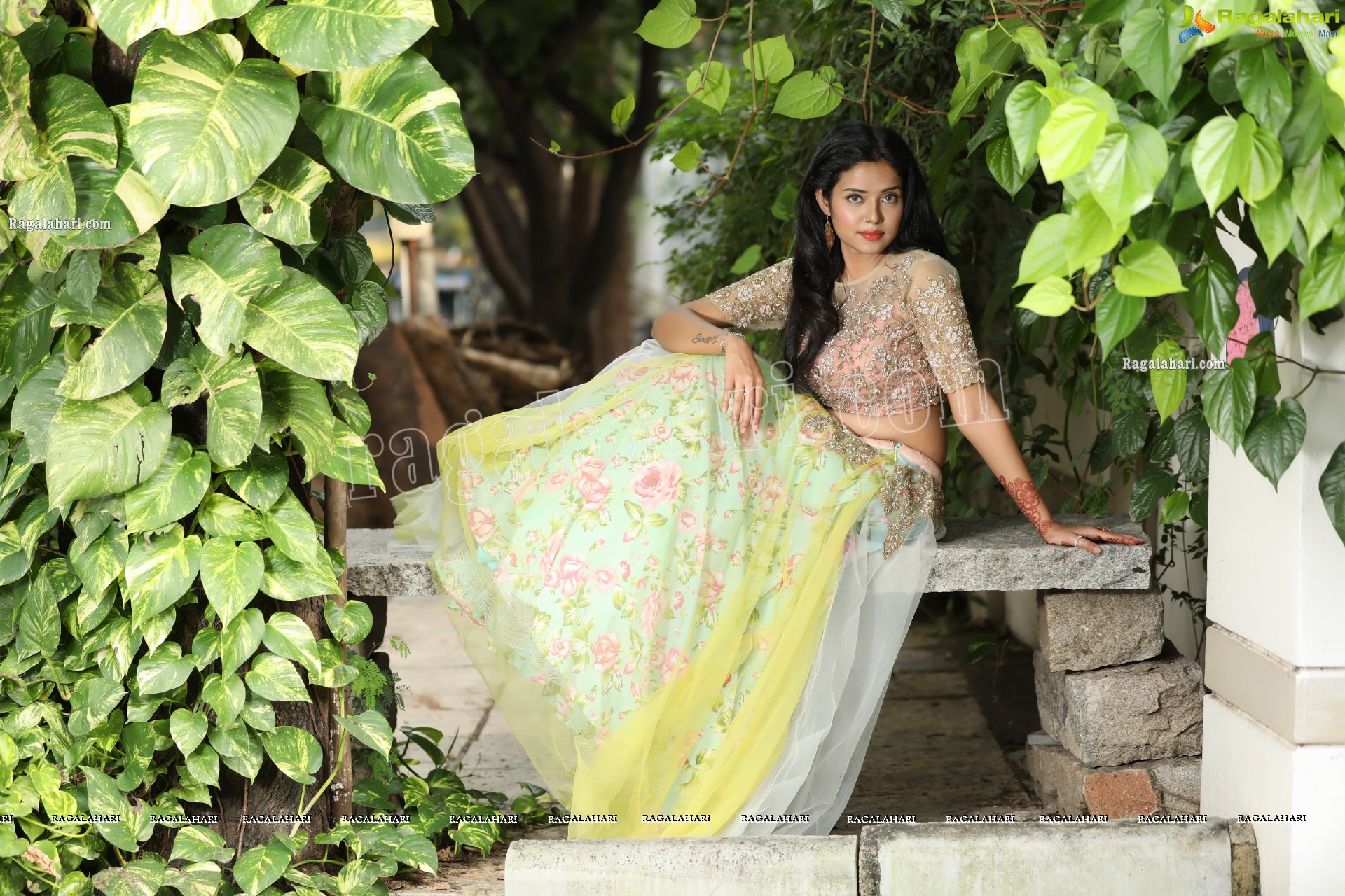 Swati Mandal in Primrose Yellow Embroidered Lehenga Exclusive Photo Shoot