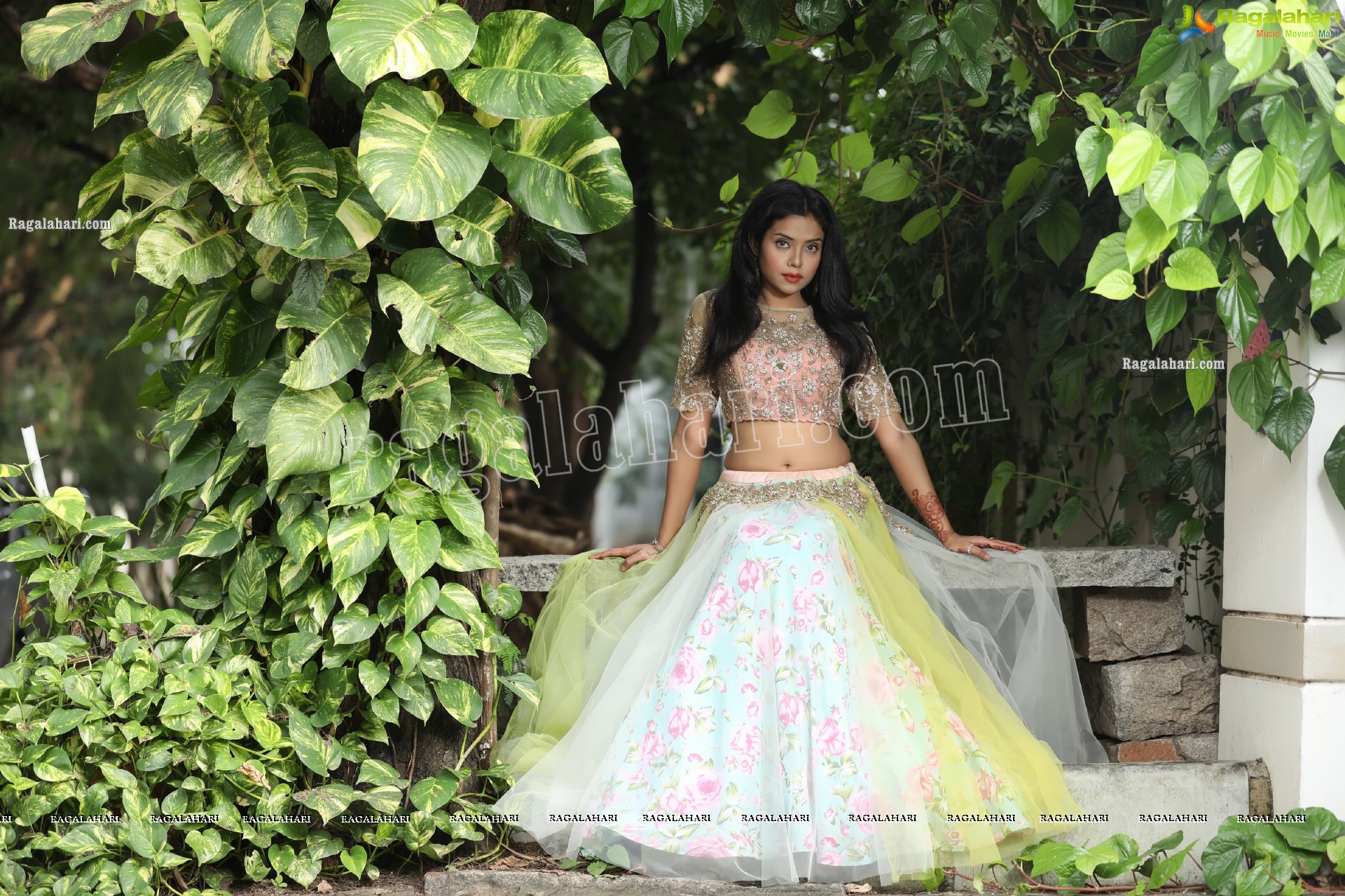 Swati Mandal in Primrose Yellow Embroidered Lehenga Exclusive Photo Shoot