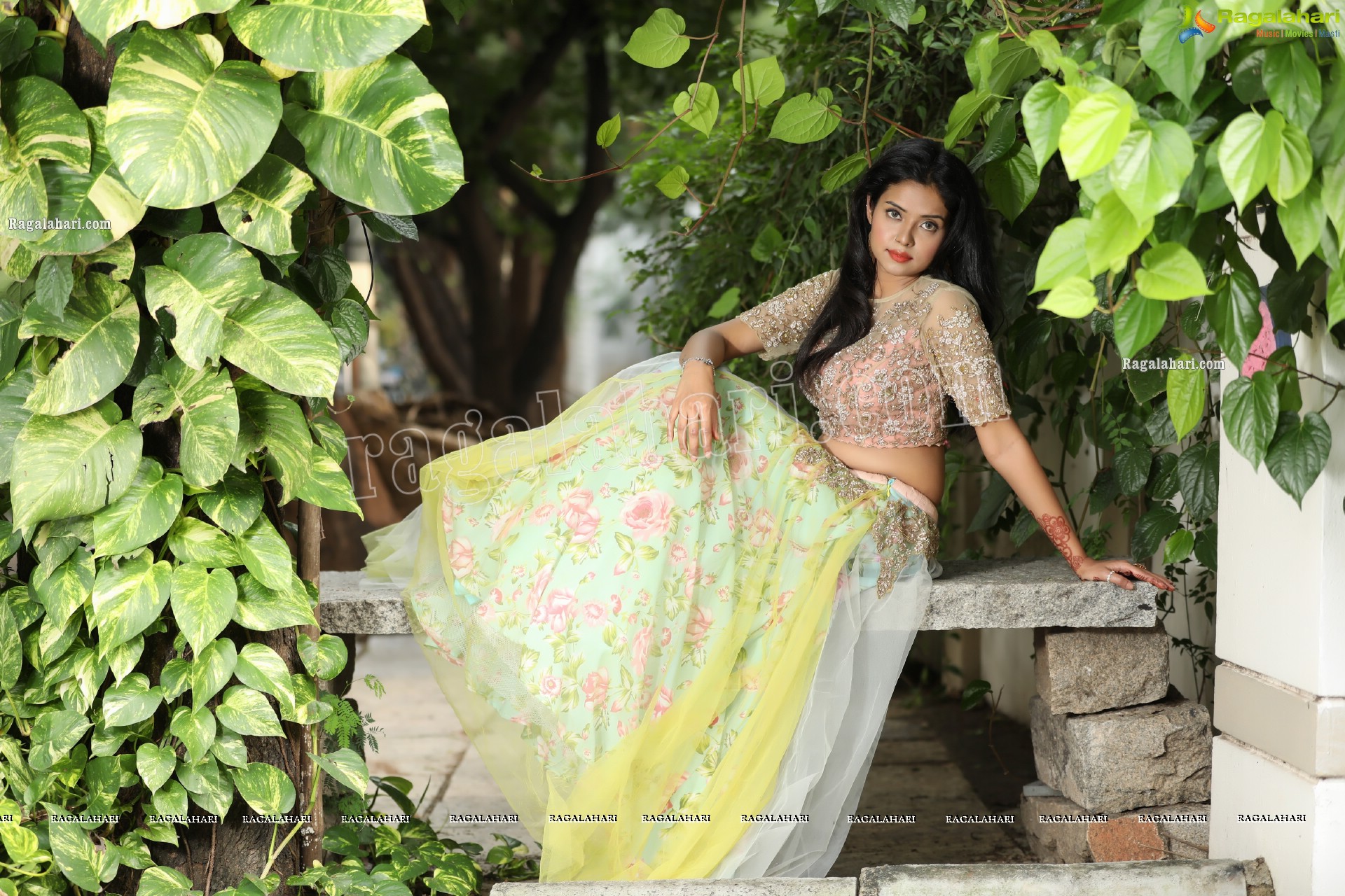 Swati Mandal in Primrose Yellow Embroidered Lehenga Exclusive Photo Shoot