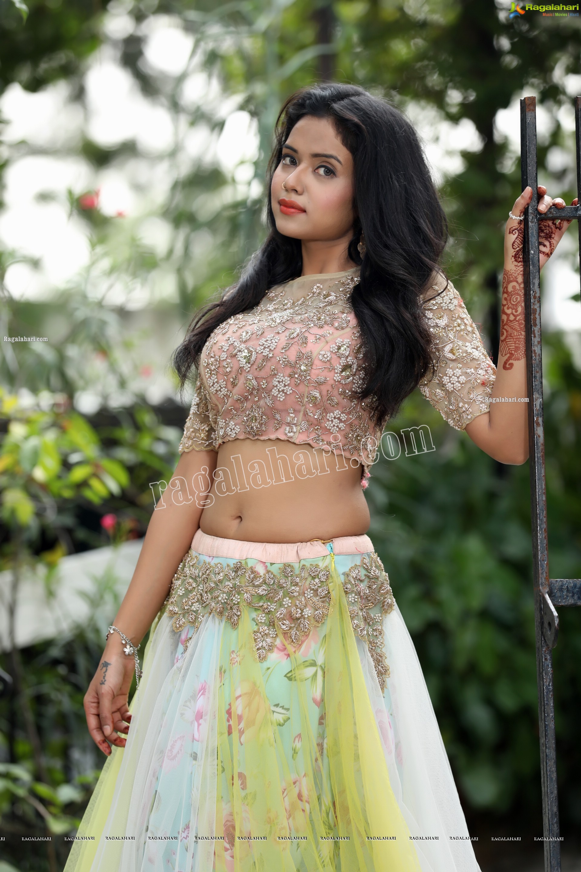 Swati Mandal in Primrose Yellow Embroidered Lehenga Exclusive Photo Shoot