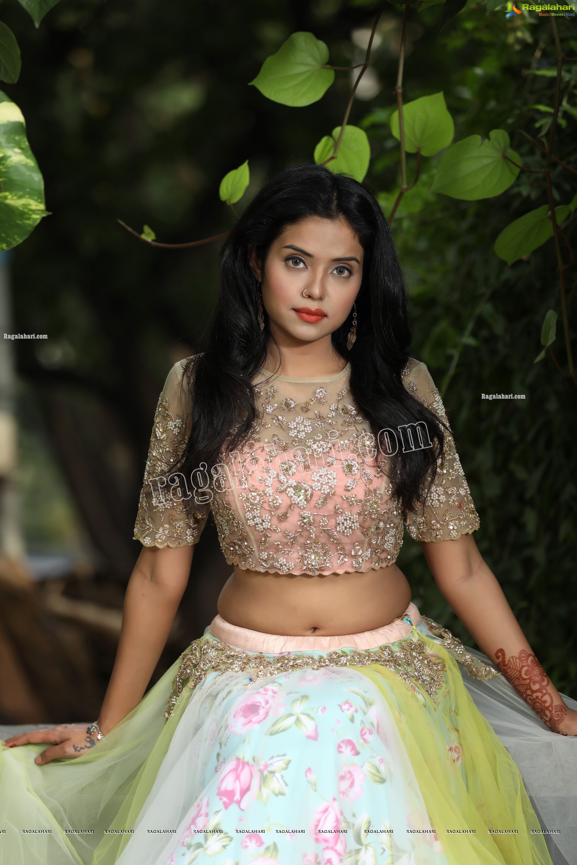 Swati Mandal in Primrose Yellow Embroidered Lehenga Exclusive Photo Shoot