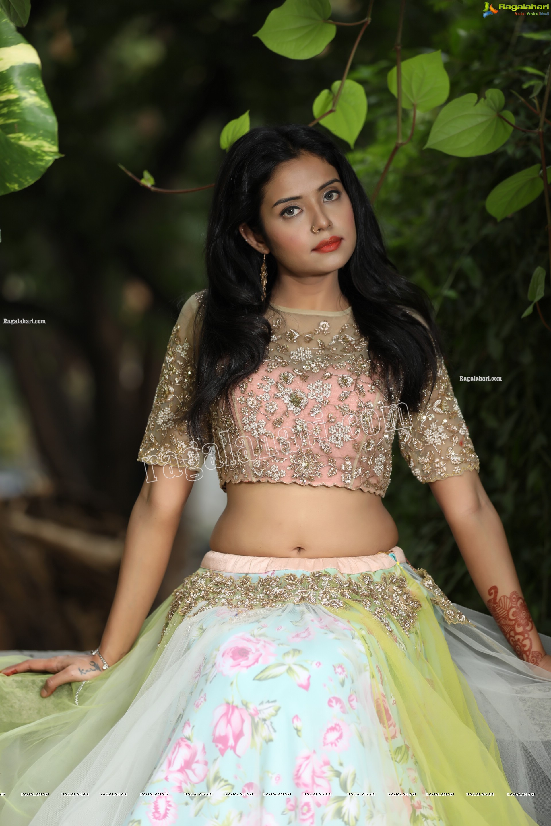 Swati Mandal in Primrose Yellow Embroidered Lehenga Exclusive Photo Shoot