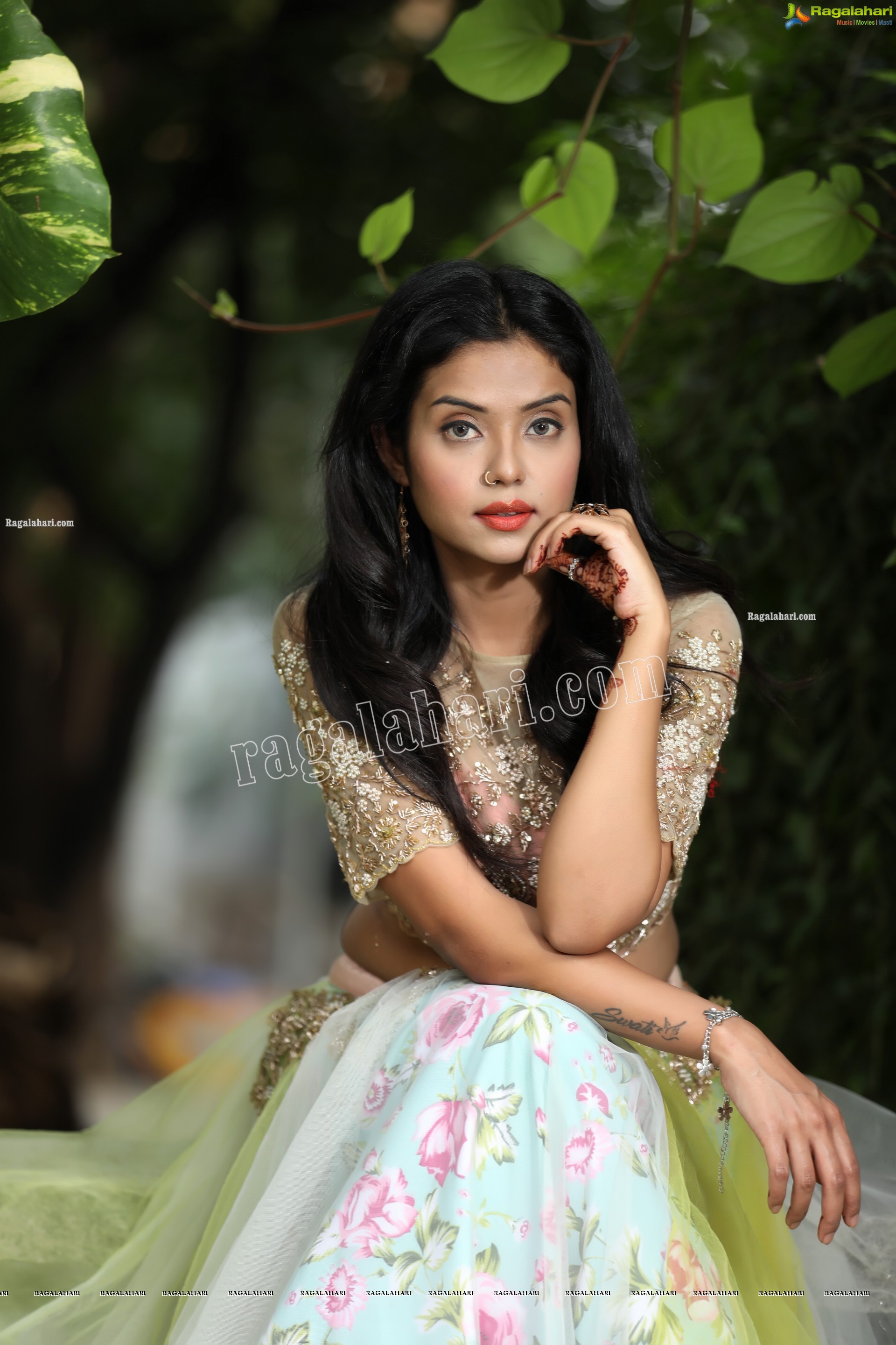 Swati Mandal in Primrose Yellow Embroidered Lehenga Exclusive Photo Shoot
