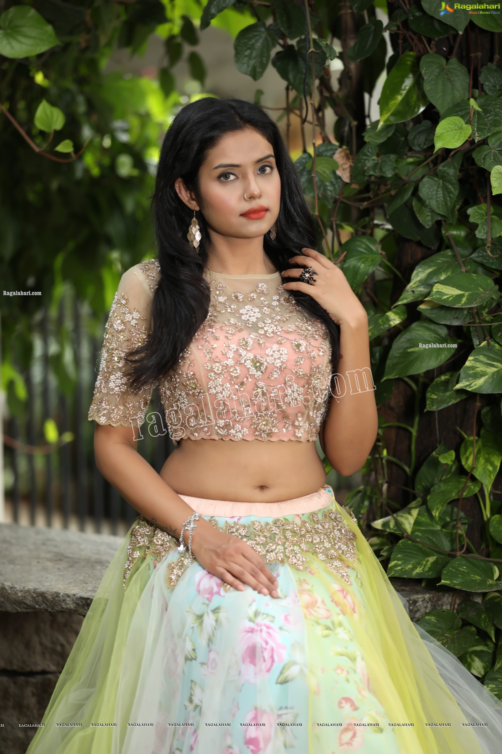 Swati Mandal in Primrose Yellow Embroidered Lehenga Exclusive Photo Shoot