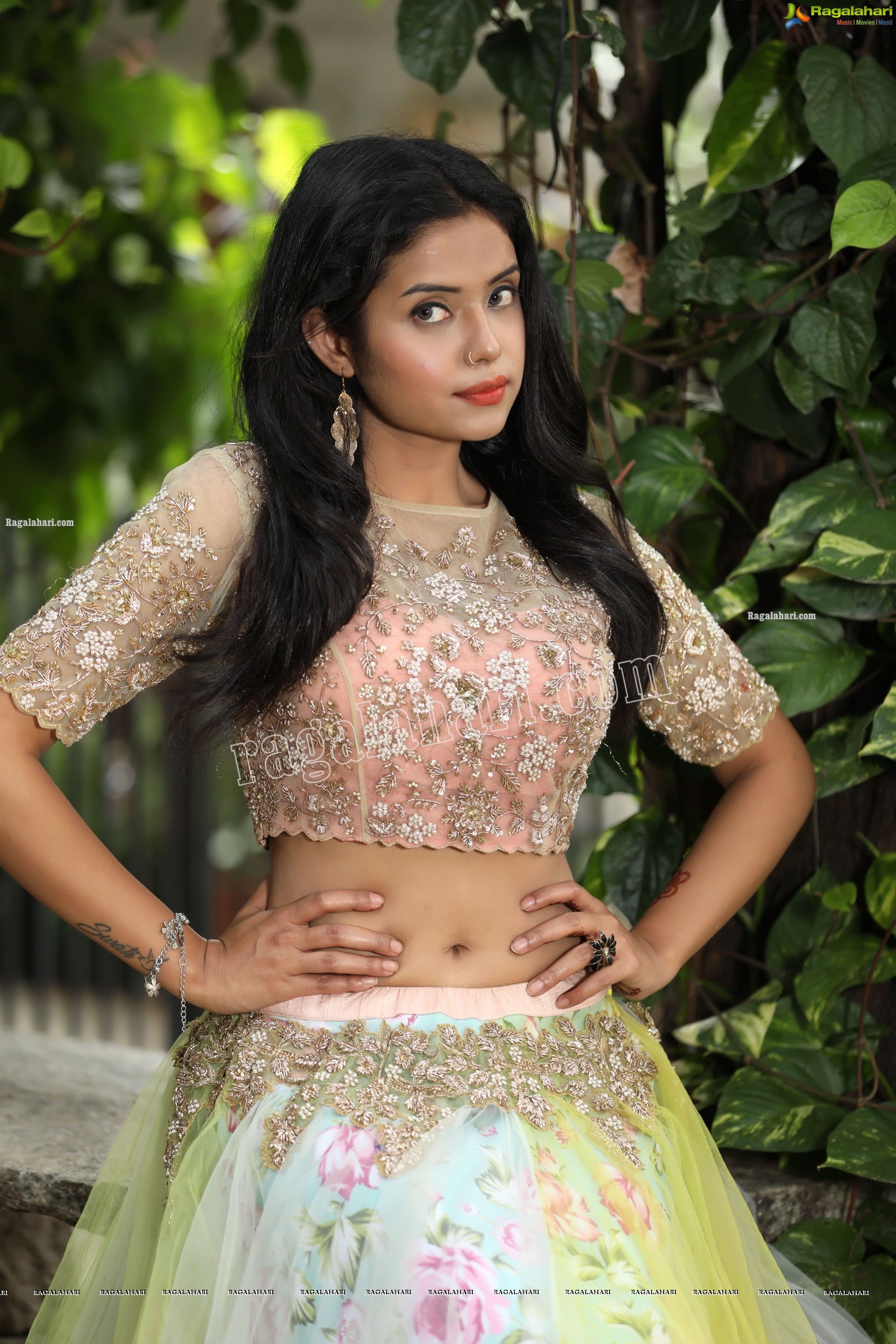 Swati Mandal in Primrose Yellow Embroidered Lehenga Exclusive Photo Shoot