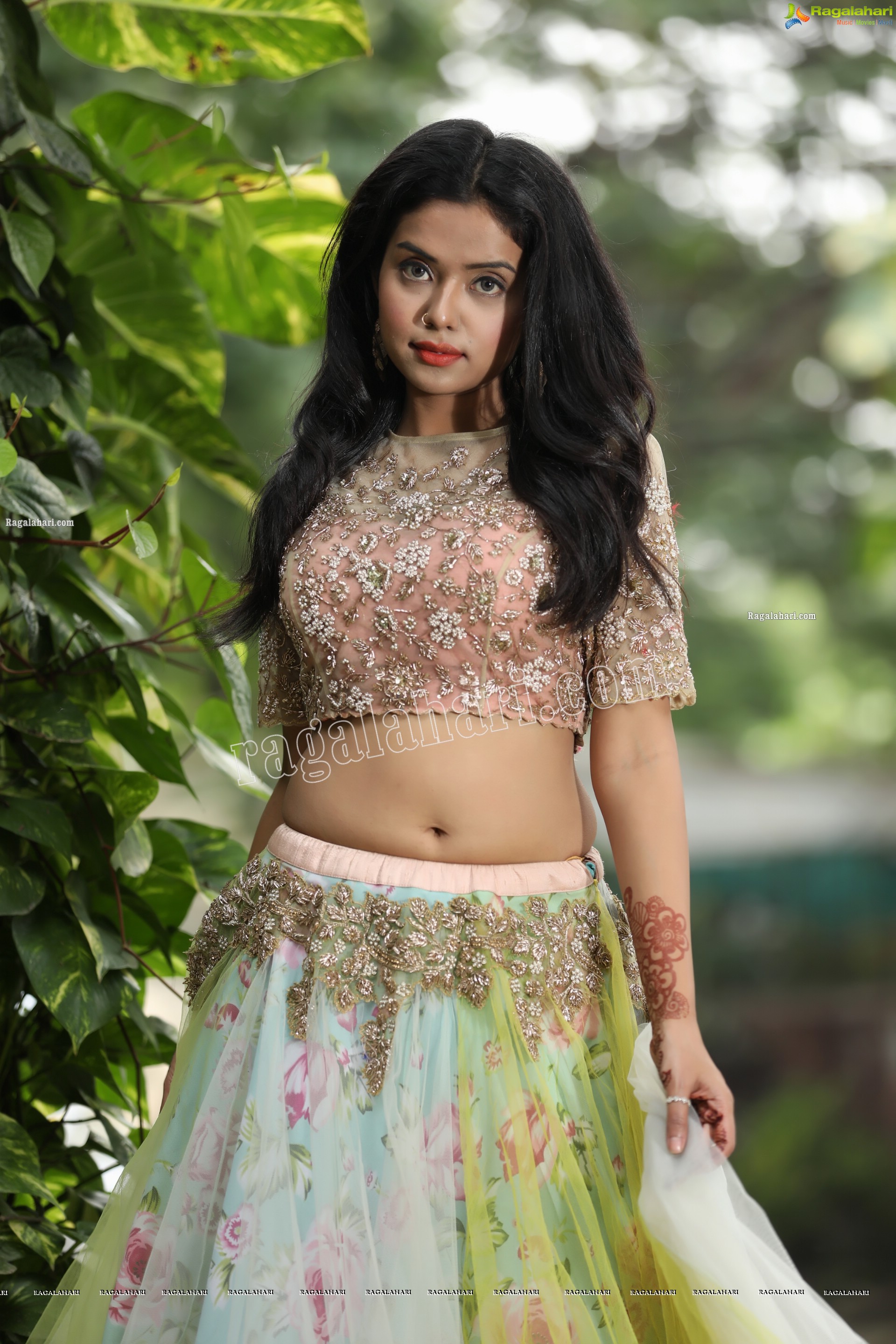 Swati Mandal in Primrose Yellow Embroidered Lehenga Exclusive Photo Shoot