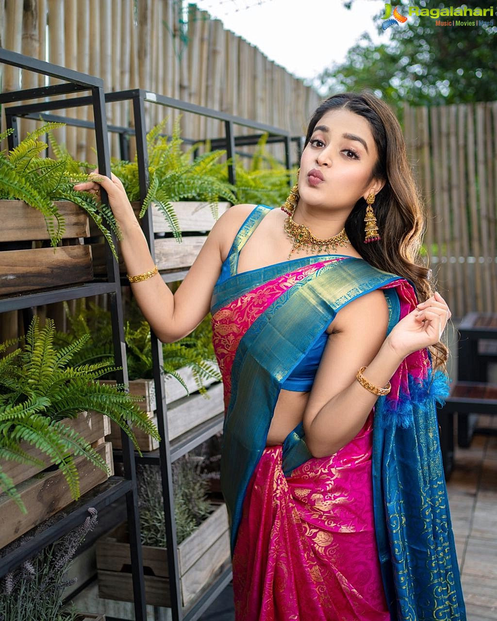 Nidhhi Agerwal in Traditional Silk Saree, Photo Gallery