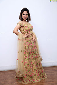 Ananya Tanu in Beige Designer Lehenga