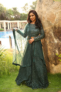 Chaithanya Priya in Green Embellished Lehenga Choli