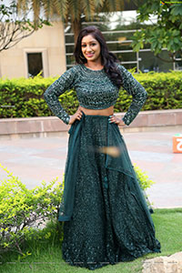 Chaithanya Priya in Green Embellished Lehenga Choli