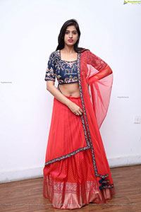 Naziya Khan in Red Designer Lehenga Choli