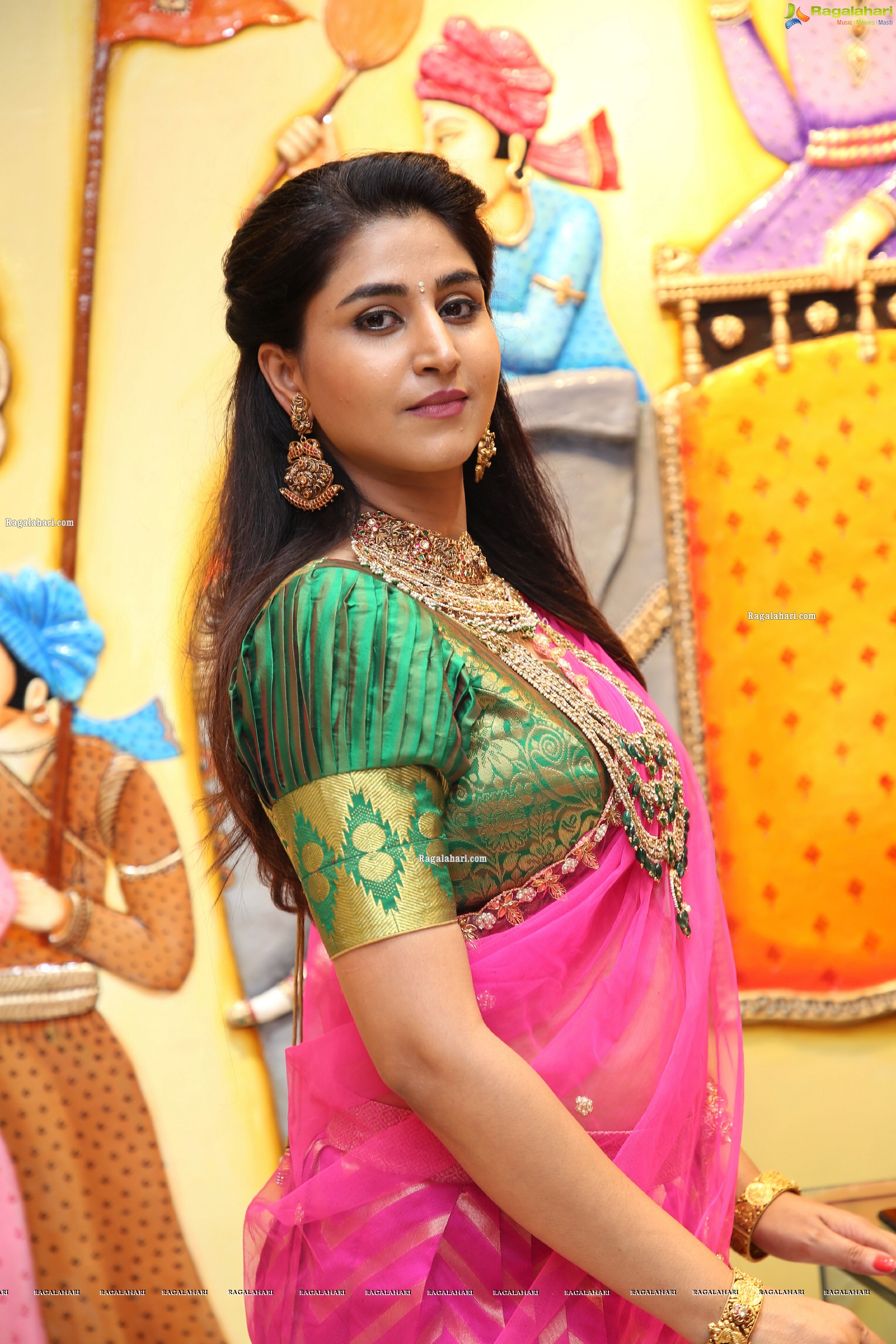 Varshini Sounderajan Poses With Gold Jewellery, HD Photo Gallery