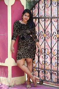 Divya Kottakota in Black Sequin Bodycon Dress