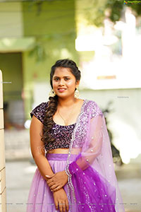 Gowthami Chitti in Purple Ombré Lehenga Choli