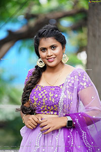 Gowthami Chitti in Purple Ombré Lehenga Choli