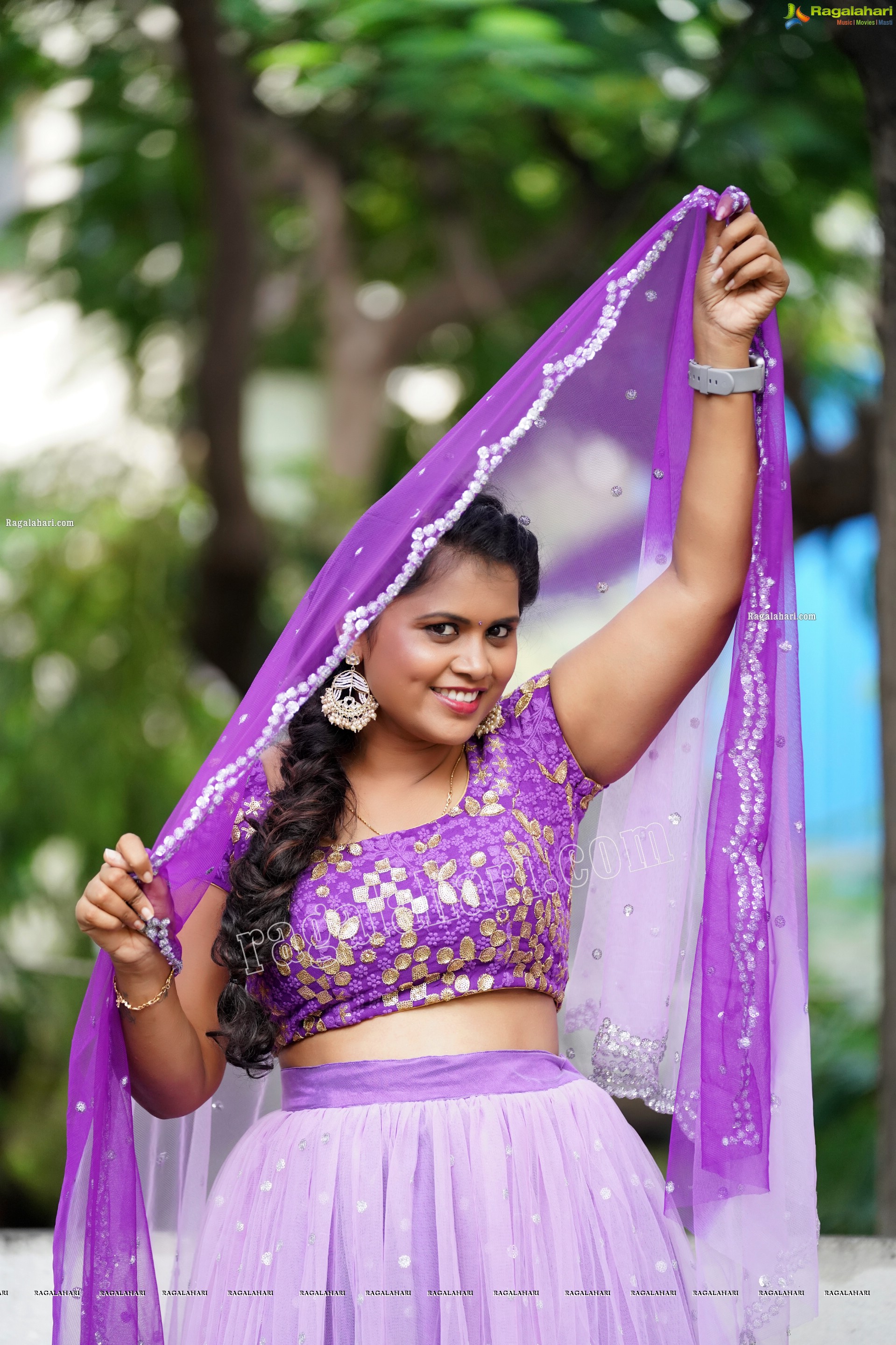 Gowthami Chitti in Purple Ombré Lehenga Choli, Exclusive Photoshoot