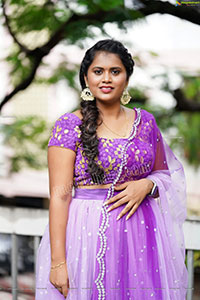 Gowthami Chitti in Purple Ombré Lehenga Choli