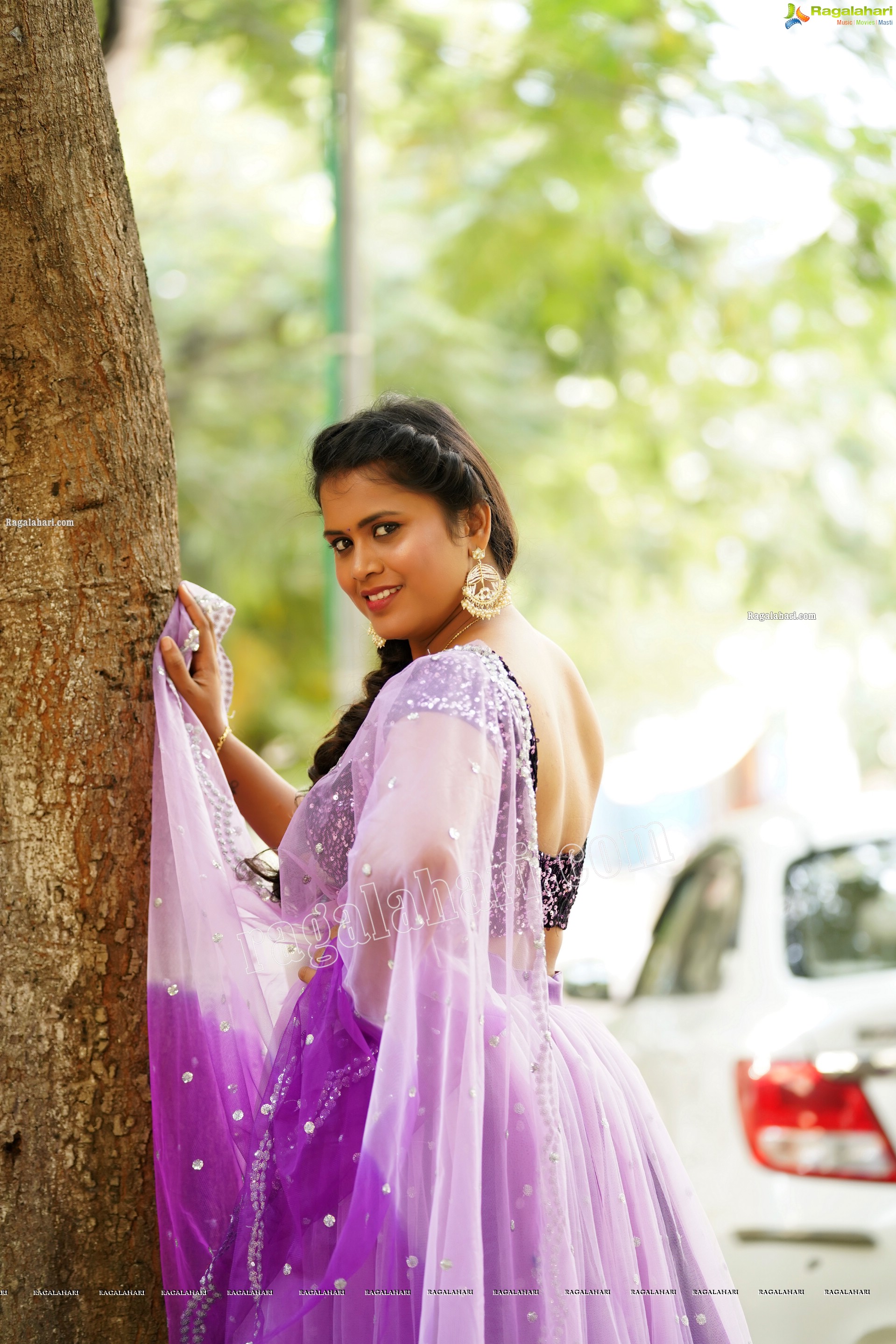 Gowthami Chitti in Purple Ombré Lehenga Choli, Exclusive Photoshoot