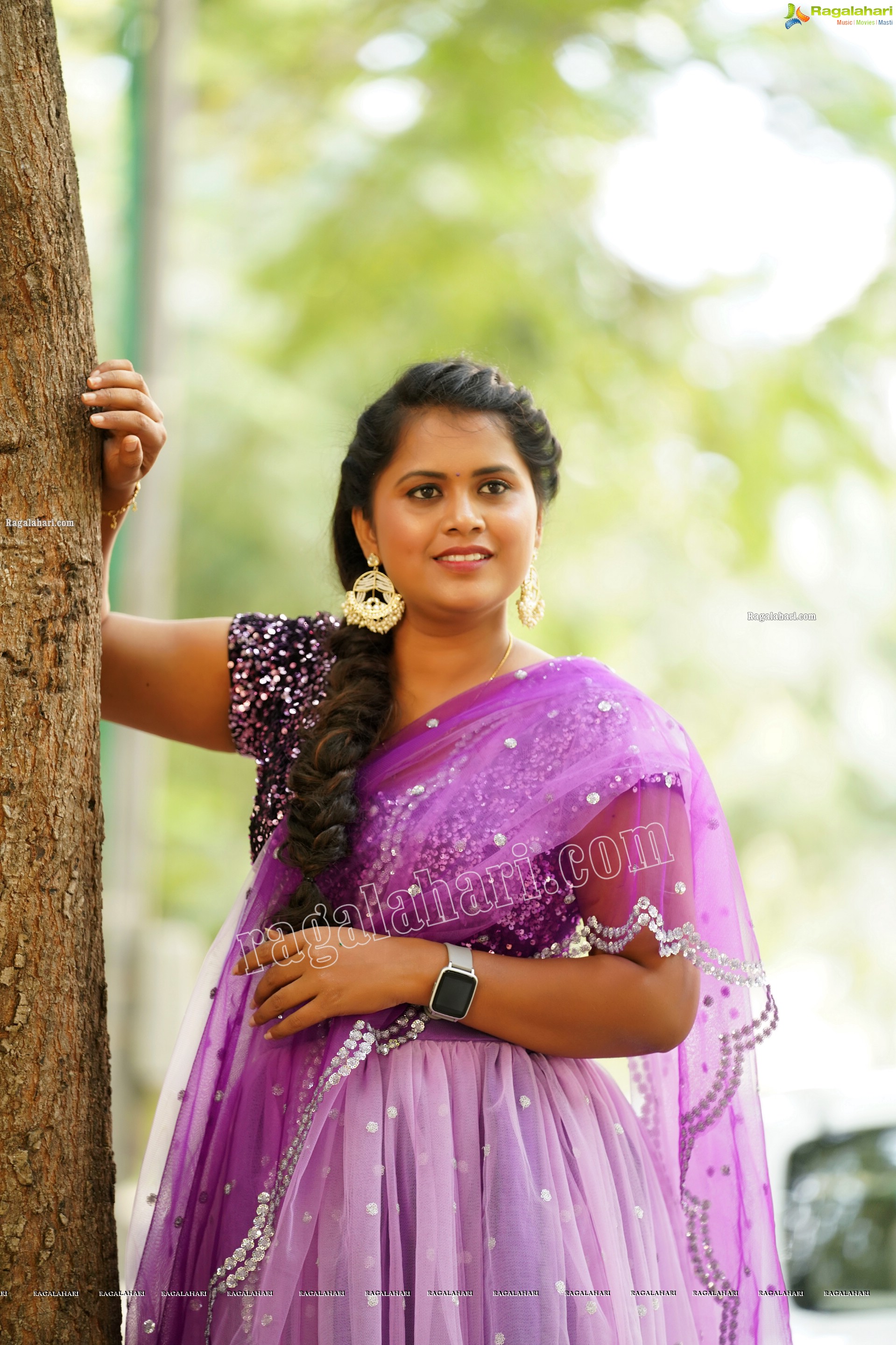 Gowthami Chitti in Purple Ombré Lehenga Choli, Exclusive Photoshoot