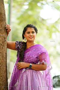 Gowthami Chitti in Purple Ombré Lehenga Choli