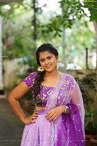 Gowthami Chitti in Purple Ombré Lehenga Choli