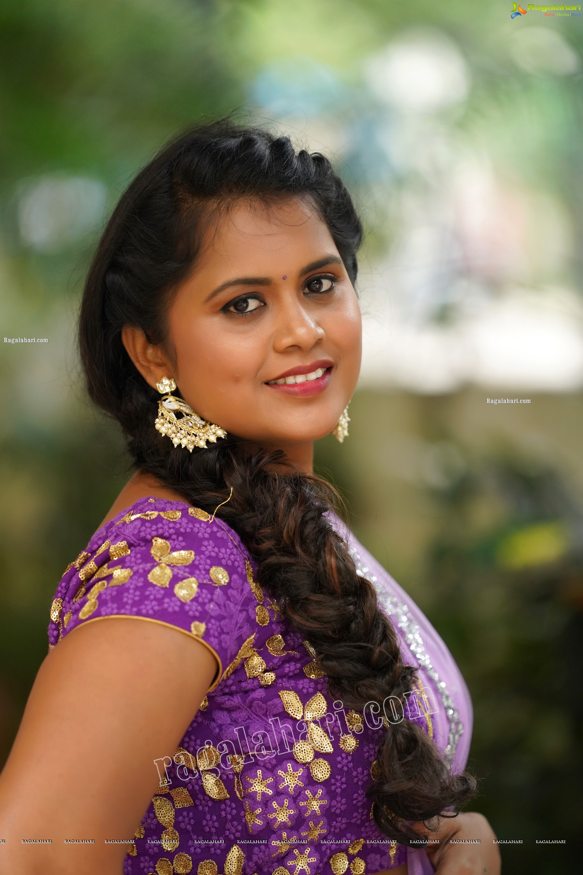 Gowthami Chitti in Purple Ombré Lehenga Choli, Exclusive Photoshoot