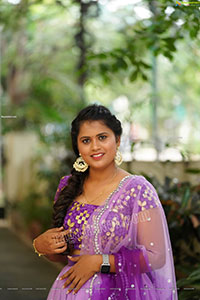 Gowthami Chitti in Purple Ombré Lehenga Choli