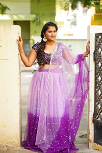 Gowthami Chitti in Purple Ombré Lehenga Choli