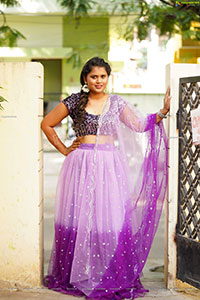 Gowthami Chitti in Purple Ombré Lehenga Choli