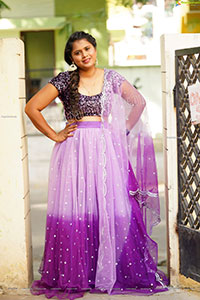 Gowthami Chitti in Purple Ombré Lehenga Choli