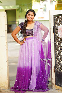 Gowthami Chitti in Purple Ombré Lehenga Choli