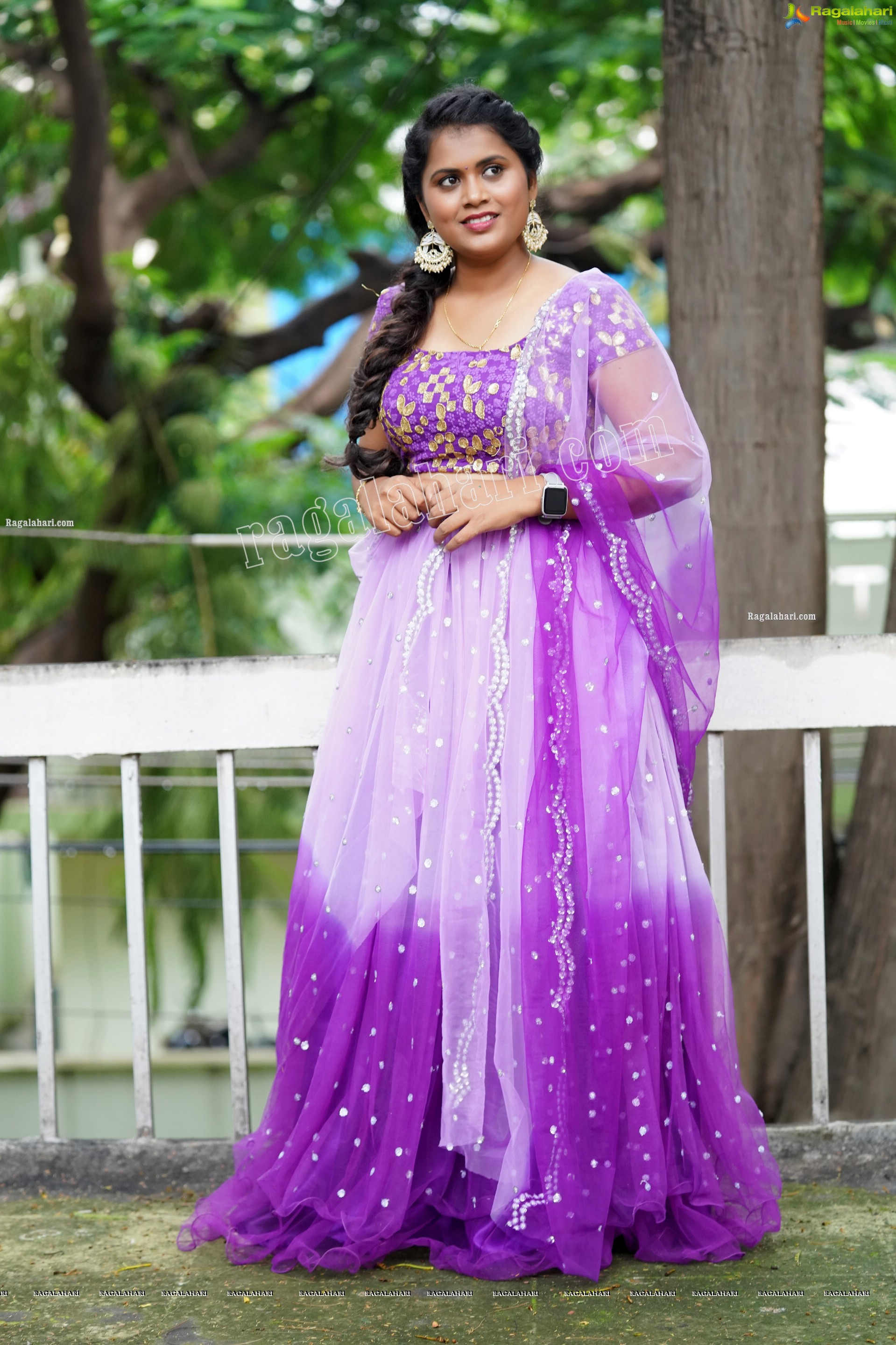 Gowthami Chitti in Purple Ombré Lehenga Choli, Exclusive Photoshoot